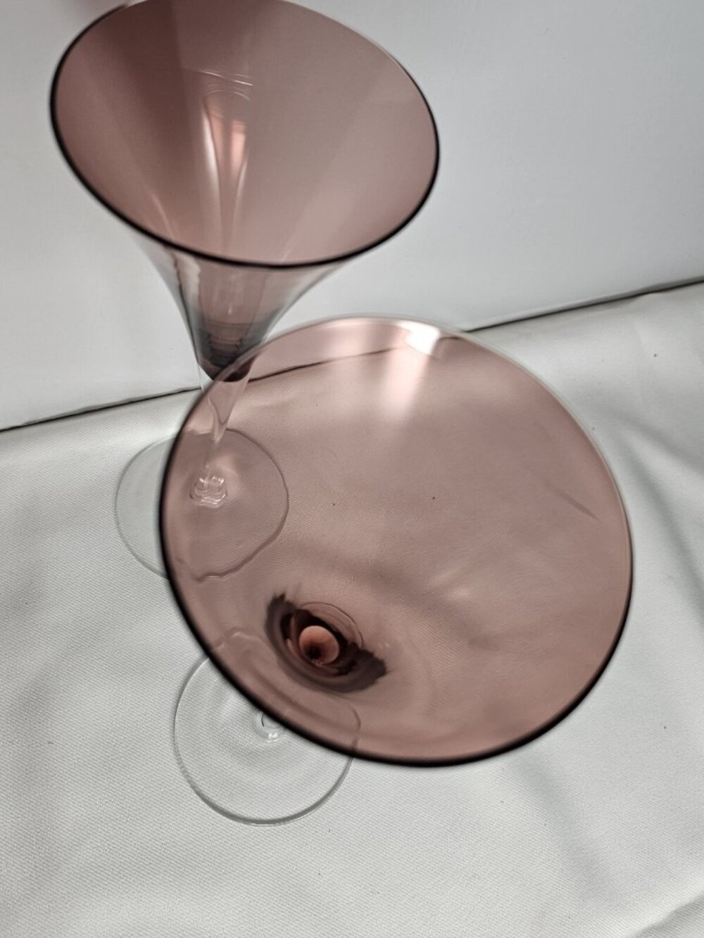 Pottery Barn Amethyst Wine Glasses 9" Bijoux stemmed goblet set/2 elegant flutes - Picture 11 of 12